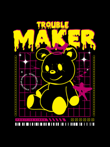 Trouble Maker Positive Vibez Hoodie Design